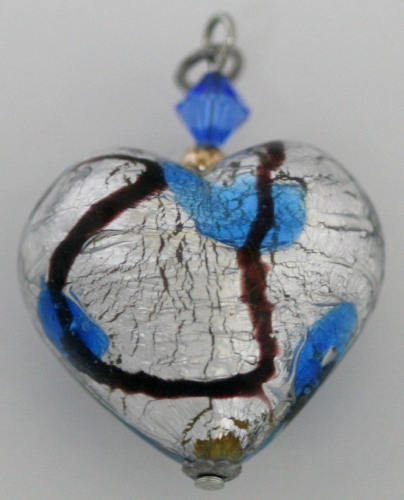 Murano Heart Aurora (1.25 x1.25 in.) # 02 - Click Image to Close